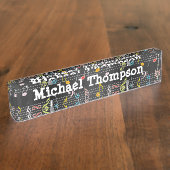 黒のすてきな音楽ノート、Musicanのギフト デスクネームプレート (側面)