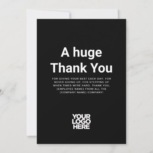 黒のすべて 感謝をありがとう どんな色にも 価値がある Appreciation Card 招待状 (正面)
