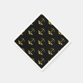 黒のはかりで測繰り返しパターンの正義の金ゴールド スタンダードカクテルナプキン (角)