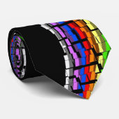 黒のはっきりしたで明るく多彩なタイルのタイ ネクタイ (ロール)