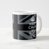 黒のはっきりしたカ保ームユニオン·ジャック ジャンボコーヒーマグカップ (正面右)