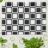 黒のはっきりしたモダン正方形 キッチンタオル (折り畳み)