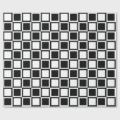 黒のはっきりしたモダン正方形 ラッピングペーパー (フラット)