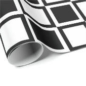 黒のはっきりしたモダン正方形 ラッピングペーパー (ロールコーナー)