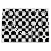 黒のはっきりしたモダン正方形 ラージペーパーバッグ (正面)