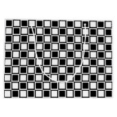 黒のはっきりしたモダン正方形 ラージペーパーバッグ (裏面)