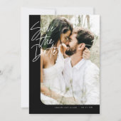 黒のはっきりした丸みを帯びた枠の写真 セーブザデート (正面)