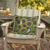 黒のひまわりと金のひまわり アウトドアクッション (椅子)