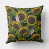 黒のひまわりと金のひまわり アウトドアクッション (裏面)