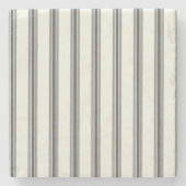 黒のアイボリー垂直ストライプパターン ストーンコースター (正面)