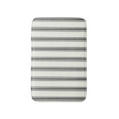 黒のアイボリー垂直ストライプパターン バスマット (正面縦)