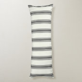 黒のアイボリー垂直ストライプパターン ボディピロー (裏面 (縦))