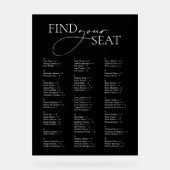 黒のアクリル結婚アルファベットの座席表 アクリルサイン (正面)