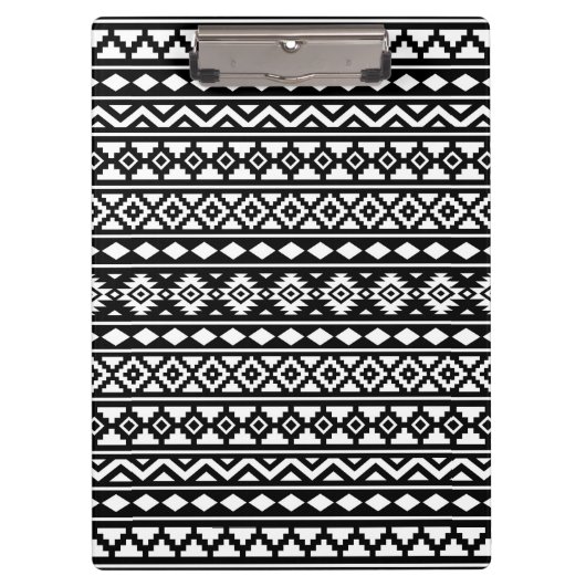 黒のアステカな本質パターンII白 クリップボード (正面)