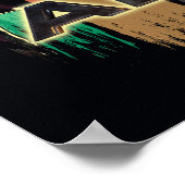 黒のアダムキャラクターストライプをグラフィック ポスター (角)