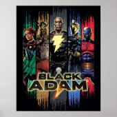 黒のアダムキャラクターストライプをグラフィック ポスター (正面)