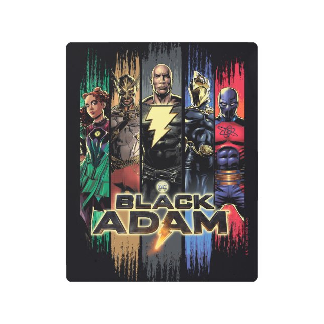 黒のアダムキャラクターストライプをグラフィック メタルプリント (正面)