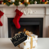 黒のアピールクリスマスラベル金ゴールドドリップ蜂蜜 ギフトタグ