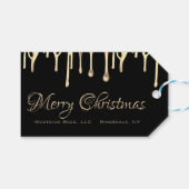 黒のアピールクリスマスラベル金ゴールドドリップ蜂蜜 ギフトタグ (正面(横))