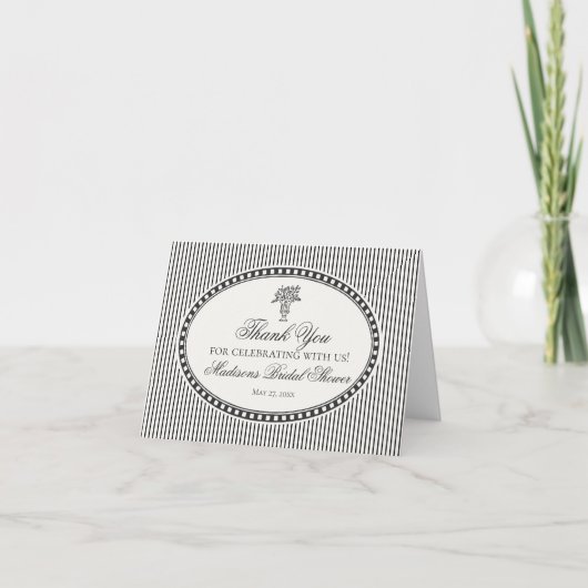 黒のアルルカン市松模様 サンクスカード サンキューカード (正面)