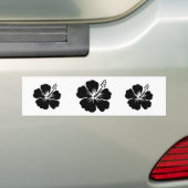黒のアロハ花 バンパーステッカー (車上)