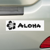 黒のアロハ花 バンパーステッカー (車上)