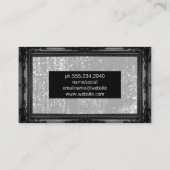 黒のアンティーク枠 |グレーのテクスグランジチャ 名刺 (裏面)