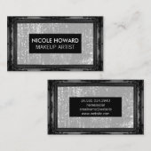 黒のアンティーク枠 |グレーのテクスグランジチャ 名刺 (正面/裏面)