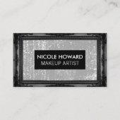 黒のアンティーク枠 |グレーのテクスグランジチャ 名刺 (正面)