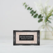 黒のアンティーク枠 |壁テクスチグランジャ 名刺 (スタンド正面)