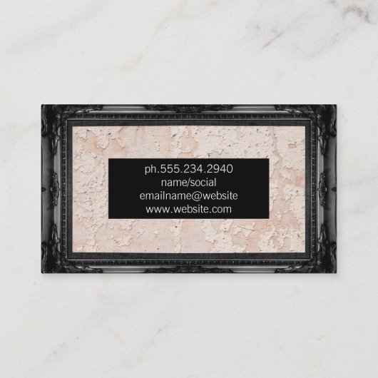 黒のアンティーク枠 |壁テクスチグランジャ 名刺 (裏面)