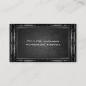 黒のアンティーク枠 |濃いテクスチャ 名刺 (裏面)