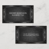 黒のアンティーク枠 |濃いテクスチャ 名刺 (正面/裏面)