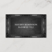 黒のアンティーク枠 |濃いテクスチャ 名刺 (正面)