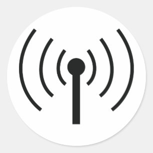 黒のアンテナアイコン ラウンドシール
