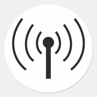 黒のアンテナアイコン ラウンドシール