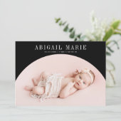 黒のアーチフレーム誕生発表カード 案内状 (スタンド正面)