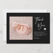 黒のアーチフレーム誕生発表カード 案内状 (裏面)