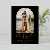 黒のアーチ写真Nothing Just ファンシー Love Elopment 箔招待状 (立ち正面)