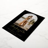 黒のアーチ写真Nothing Just ファンシー Love Elopment 箔招待状 (回転した状態)