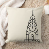 黒のアールデコのクライスラの建物の装飾用クッション クッション (ブランケット)