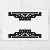 黒のアールデコ太陽の要素 フードラベル (シングルラベル)