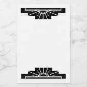 黒のアールデコ太陽の要素 フードラベル (シングルラベル)