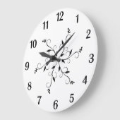 黒のア素晴らしクセントと数字(白い顔) ラージ壁時計 (傾斜)