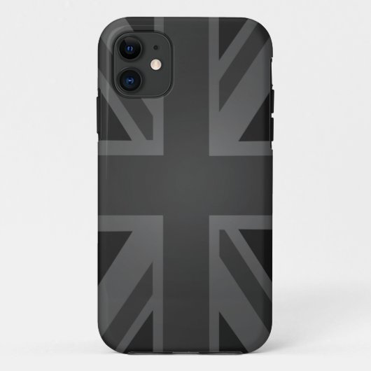 黒のイギリスの旗(英国国旗) Case-Mate iPhoneケース (裏面)