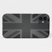 黒のイギリスの旗(英国国旗) Case-Mate iPhoneケース (裏面(横))