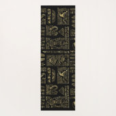 黒のエジプトのヒエログリフそして神の金ゴールド ヨガマット (裏面)