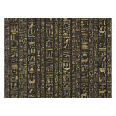 黒のエジプトのヒエログリフのヴィンテージの金ゴールド テーブルクロス (正面(横))