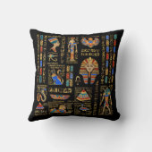 黒のエジプトの絵文字と神 クッション (裏面)