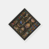 黒のエジプトの象形文字と神 スタンダードカクテルナプキン (角)